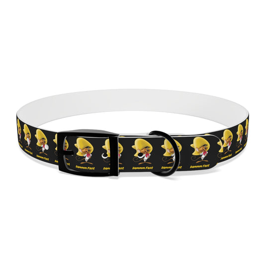 Speedy Gonzalez cartoon mouse Dog Collar. Black custom pet collar.