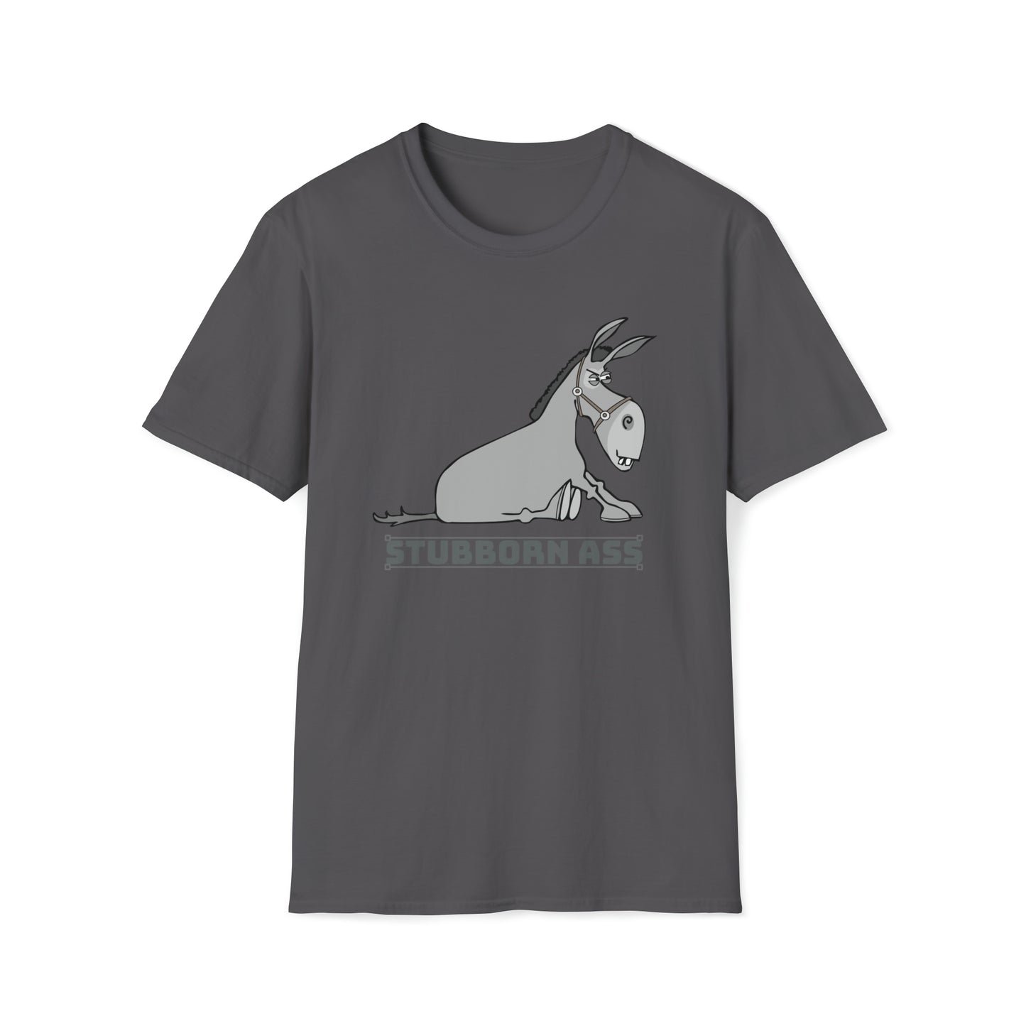 Funny stubborn donkey shirt. Cotton Unisex Gildan Soft-style T-Shirt.